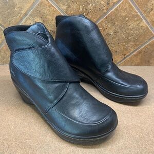 Jambu Rhonda Boots Womens 9 M Black Faux Fur Lining Bootie Ankle Top Wedge Shoes